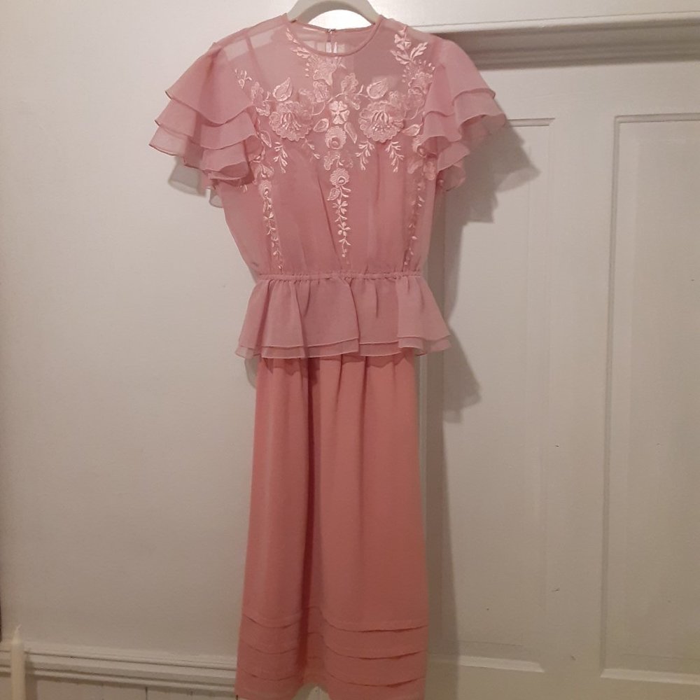 Vintage ILGWU Tea Dress and Blouse Ensemble, Pink